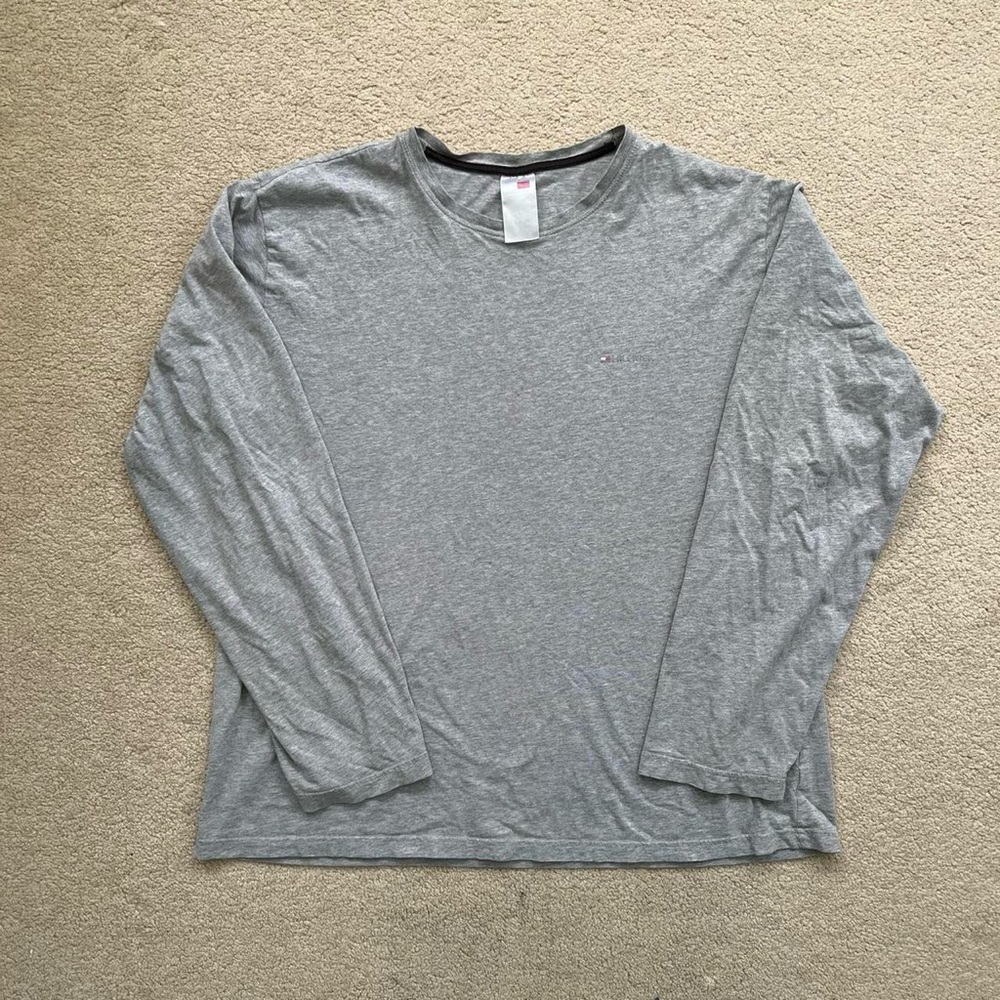 Gray Oversized Tommy Hilfiger Long Sleeve Shirt